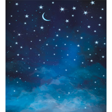 Night Time with Moon Star Duvet Cover Set