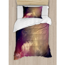 Night Clouds Stars Image Duvet Cover Set