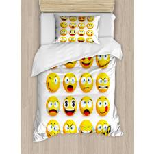 Smiley Faces Composition Duvet Cover Set