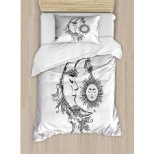 Feathers Ornate Lunar Sky Duvet Cover Set