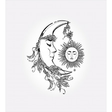 Feathers Ornate Lunar Sky Duvet Cover Set