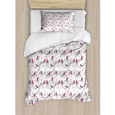 Bullfinch Birds Sakura Duvet Cover Set