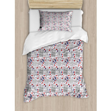 French Travel Pattern Duvet Cover Set