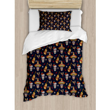 Skull Sombrero Chili Duvet Cover Set