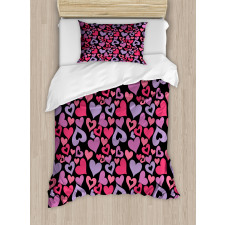 Pinkish Hearts Valentines Duvet Cover Set