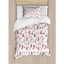 Panda with Hearts Duvet Cover Set