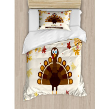 Fall Season Animal Leaf Duvet Cover Set