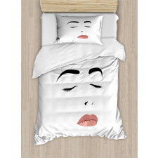 Sleeping Woman Face Duvet Cover Set