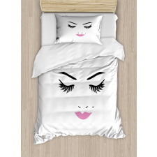 Pink Lips Makeup Beauty Duvet Cover Set