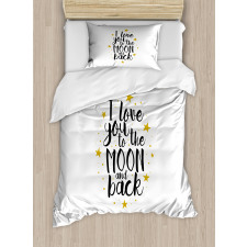 Doodle Stars and Words Duvet Cover Set