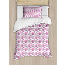 Checkered Pattern Owls Duvet Cover Set