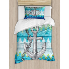 Nautical Chevron Zigzags Duvet Cover Set