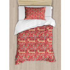 Kitty Doodle Paws Bow Tie Duvet Cover Set