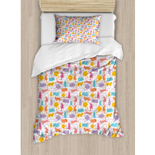 Sleeping Playing Joyful Duvet Cover Set