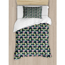 Foliage Watercolor Style Duvet Cover Set