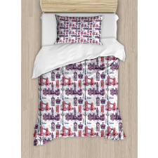 City Landmarks Sketch Duvet Cover Set