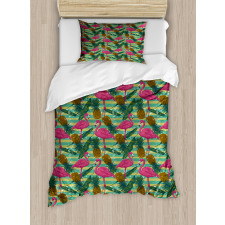 Pineapples Banana Leaf Duvet Cover Set