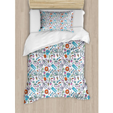 Retro Hipster Lifestyle Duvet Cover Set