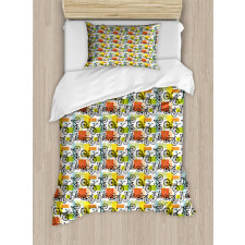 Geometric and Colorful Duvet Cover Set