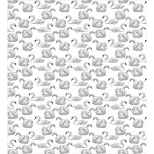 Sketch Art Waterfowls Duvet Cover Set