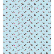 Dark Swans on Pale Blue Duvet Cover Set