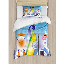 Geometric Shapes Band Duvet Cover Set