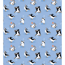 Skating Penguins Duvet Cover Set