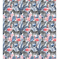 Flamingo with Zebra Duvet Cover Set