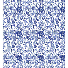 Vibrant Blue Flowers Duvet Cover Set