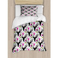 Animal Head with Antlers Duvet Cover Set