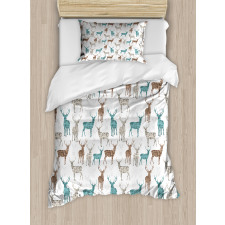 Old Text Animals Christmas Duvet Cover Set