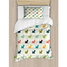 Polka Dot Terriers Duvet Cover Set