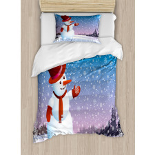 Happy Cartoon Snowfall Duvet Cover Set