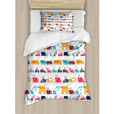 Colorful Trucks Duvet Cover Set