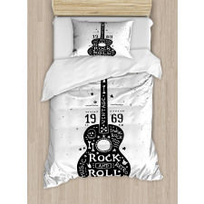 Grunge Look Rock 'n' Roll Duvet Cover Set