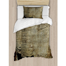 Faded Instrument Design Duvet Cover Set