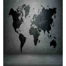 World Map on Wall Duvet Cover Set