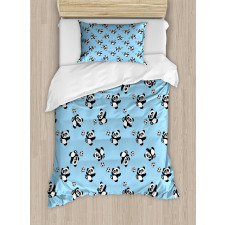 Panda Kicking Ball Duvet Cover Set