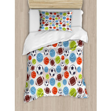 Basketball and Football Duvet Cover Set