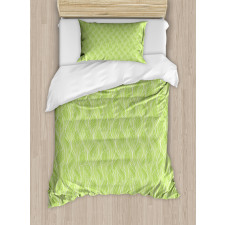 Green Curvy Twigs Botany Duvet Cover Set