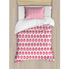 Doodle Pink Girls Pattern Duvet Cover Set