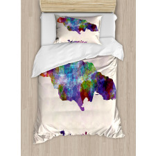 Abstract Country Map Duvet Cover Set