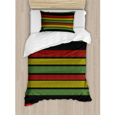 Knitted Rasta Lines Duvet Cover Set