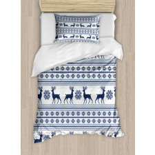 Pixel Art Style Reindeer Duvet Cover Set