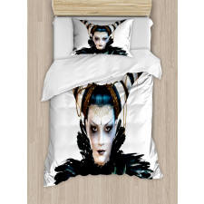 Gothic Lady Hair Horns Duvet Cover Set