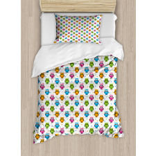 Lively Colored Fun Circles Duvet Cover Set