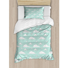 White Fluffy Clouds Duvet Cover Set