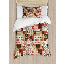 Vintage Square Pattern Duvet Cover Set