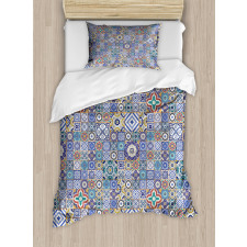 Grid Squares Pattern Duvet Cover Set