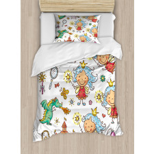 Cartoon Princess Motif Duvet Cover Set